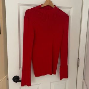 Zara knit mock neck ribbed sweater